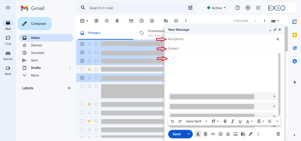 How to Attach an Email in Gmail? 3 Filling information